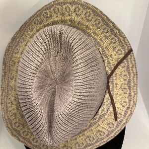 Four Buttons Tan and Brown Knit Women's Hat